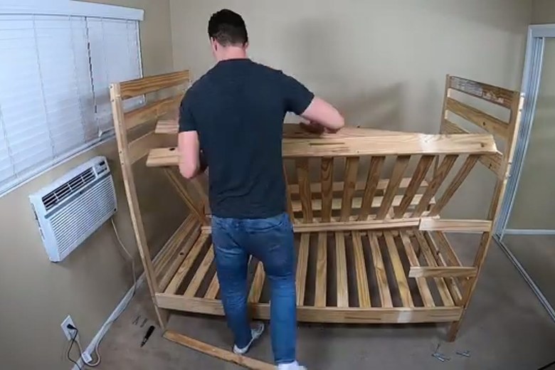 Taking apart a bed frame for the move
